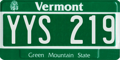 VT license plate YYS219
