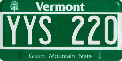 VT license plate YYS220