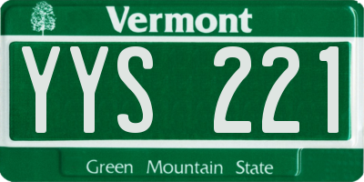 VT license plate YYS221