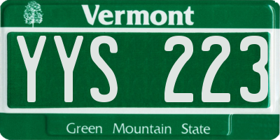 VT license plate YYS223