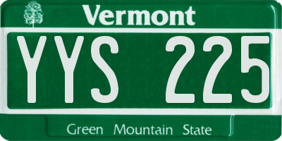VT license plate YYS225