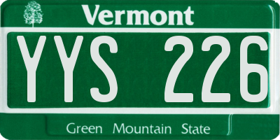 VT license plate YYS226