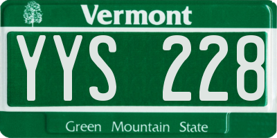 VT license plate YYS228