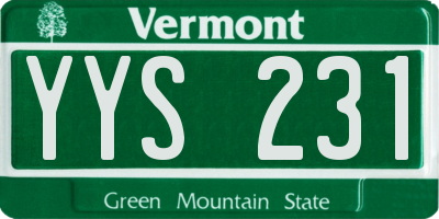 VT license plate YYS231