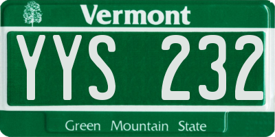 VT license plate YYS232