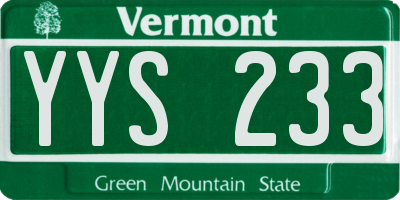VT license plate YYS233