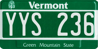 VT license plate YYS236