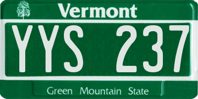 VT license plate YYS237