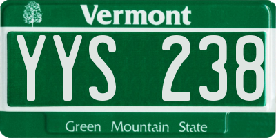 VT license plate YYS238