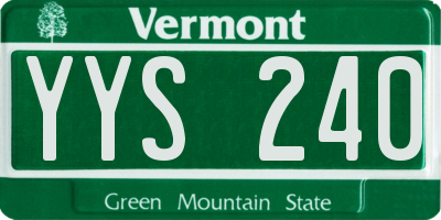 VT license plate YYS240