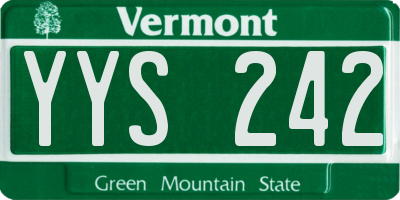 VT license plate YYS242