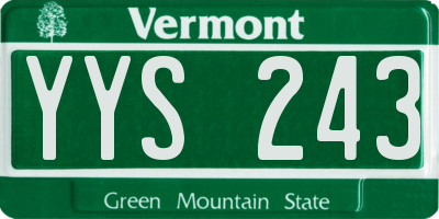 VT license plate YYS243