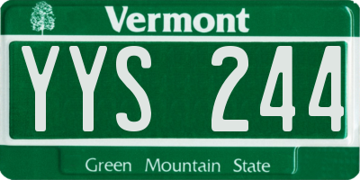 VT license plate YYS244