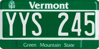 VT license plate YYS245