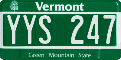 VT license plate YYS247