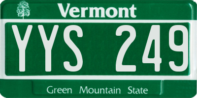 VT license plate YYS249
