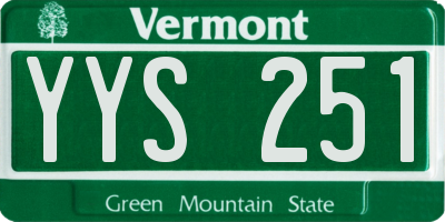 VT license plate YYS251
