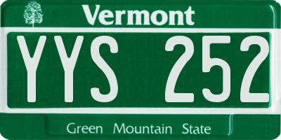 VT license plate YYS252