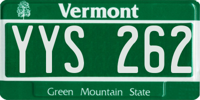 VT license plate YYS262