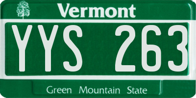 VT license plate YYS263