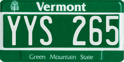 VT license plate YYS265