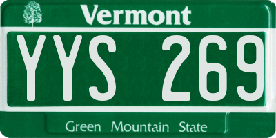 VT license plate YYS269