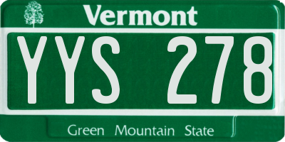 VT license plate YYS278