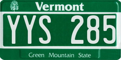 VT license plate YYS285