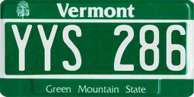 VT license plate YYS286