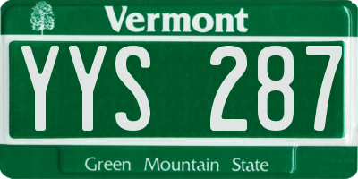 VT license plate YYS287