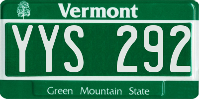 VT license plate YYS292