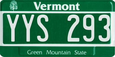 VT license plate YYS293