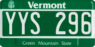 VT license plate YYS296
