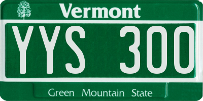 VT license plate YYS300