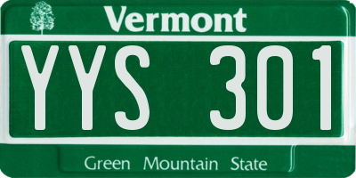 VT license plate YYS301