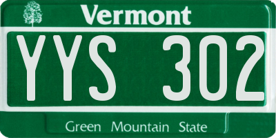 VT license plate YYS302