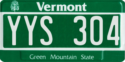 VT license plate YYS304