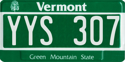VT license plate YYS307