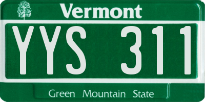 VT license plate YYS311