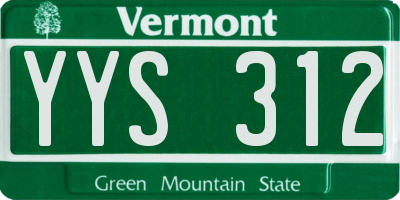 VT license plate YYS312