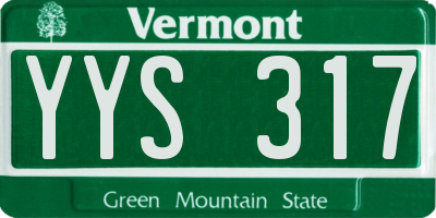 VT license plate YYS317