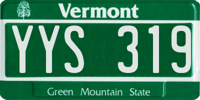 VT license plate YYS319