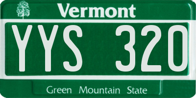 VT license plate YYS320