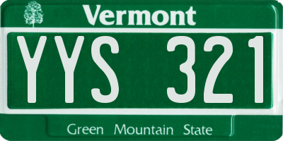 VT license plate YYS321