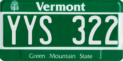 VT license plate YYS322