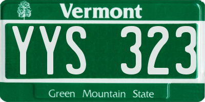 VT license plate YYS323