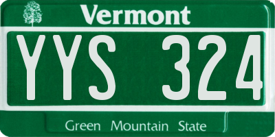 VT license plate YYS324