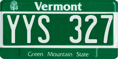 VT license plate YYS327