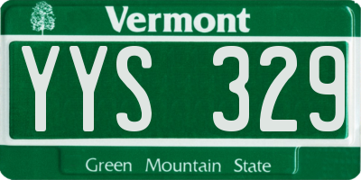 VT license plate YYS329