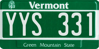 VT license plate YYS331